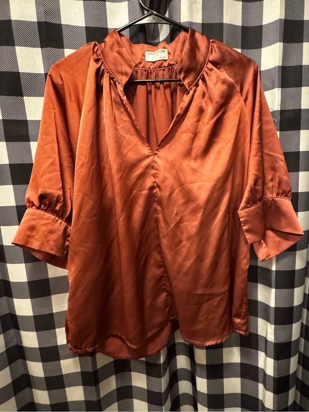 Satin V-Neck Blouse